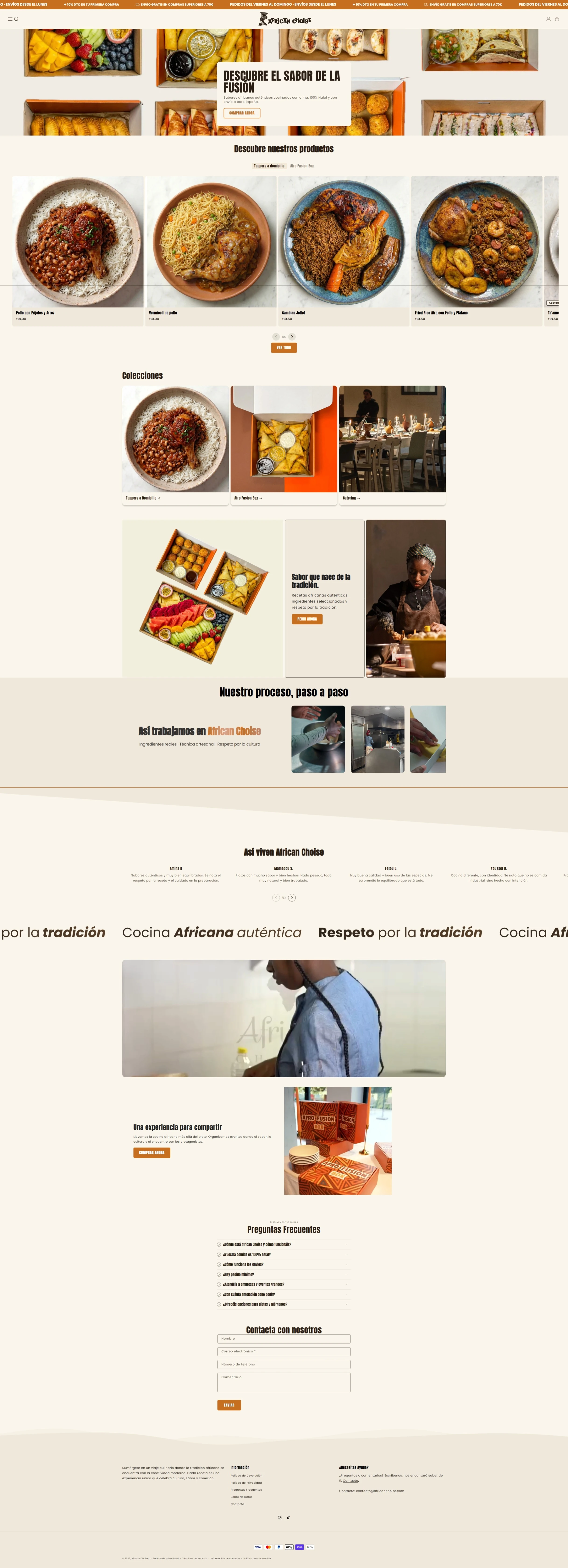 Diseño web Shopify para African Choise